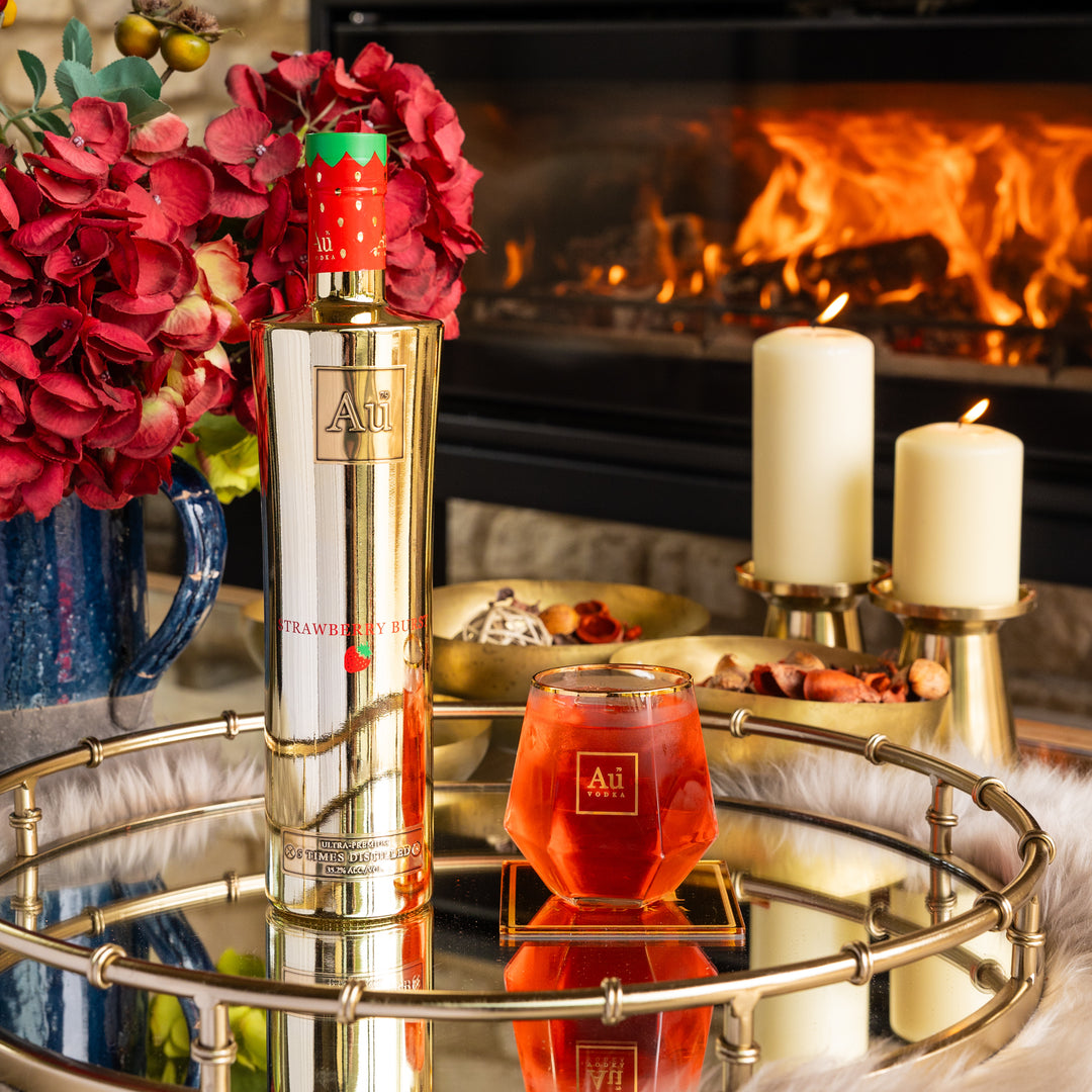 Au Vodka Strawberry Burst & Diamond Cut Glass