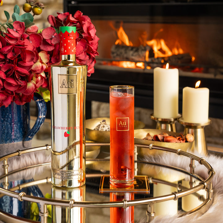 Au Vodka 750ml & Highrise Glass