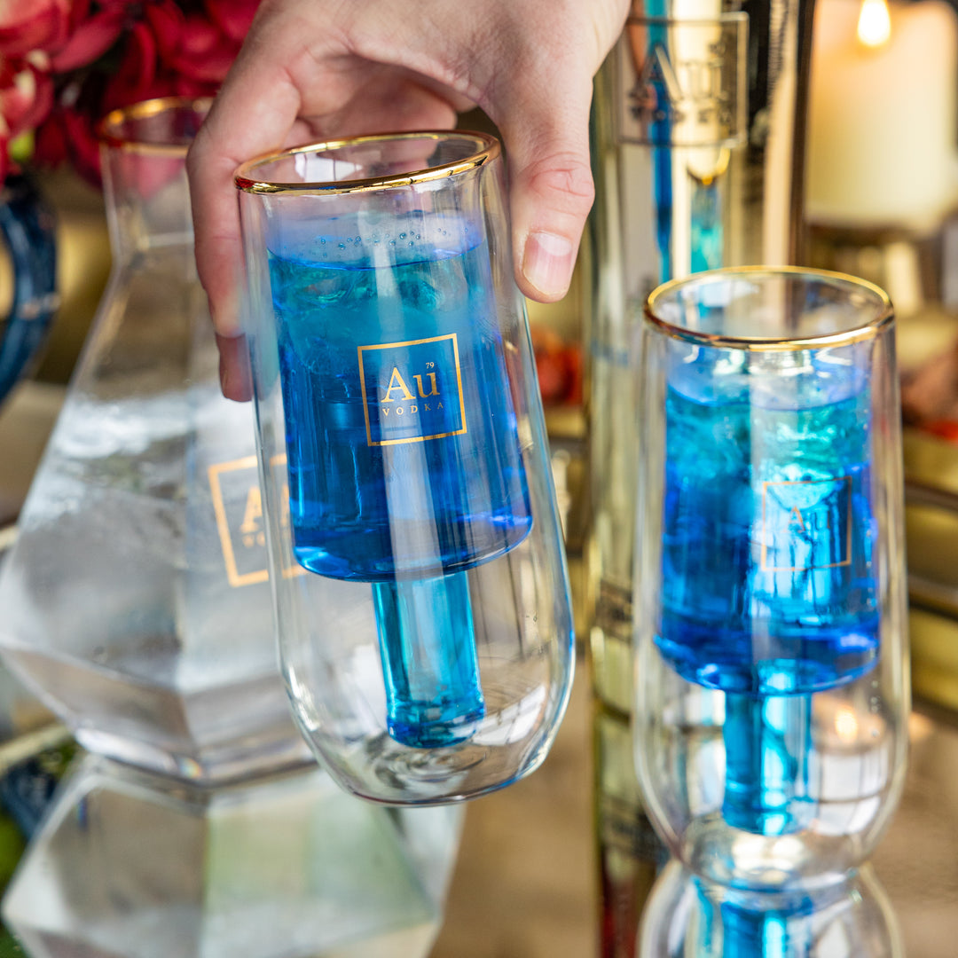 Au Double Walled Bottle Glass